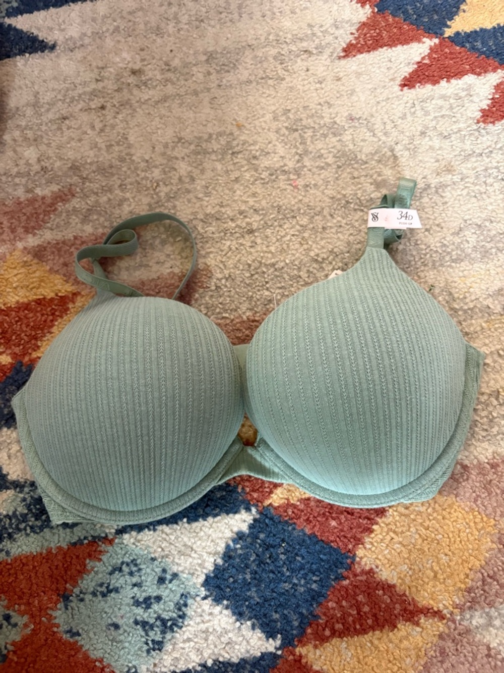 Victoria's Secret Sage Green Ribbed Molded Bra